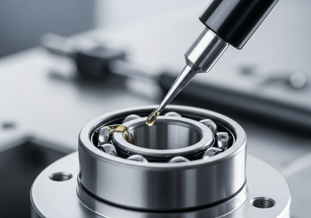 Banc d'essai de vibration avec un roulement à billes monté, affichant des données de performance et de surveillance en temps réel.